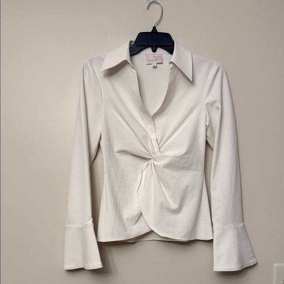 Cinq à Sept McKenna Cream Twist Front Blouse - Picture 5 of 9